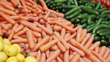 Experience the vibrant and fresh colorful vegetables available at a local market stand today video