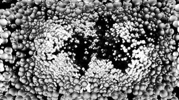 This is an Abstract Microstructure showcasing a striking Black and White Pattern of Spheres. Design video