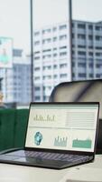 Vertical Ambitious woman CEO working in her modern corporate office, focusing on career development and maintaining a productive goal oriented work environment. Strategic thinking for growth. Camera B. video