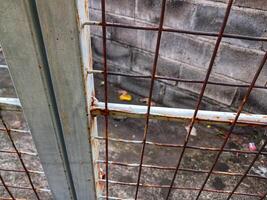 Detail of the partition with bars and front door. photo