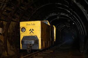 Nowa Ruda, Poland - August 4th, 2024 - Mining transportation carts photo