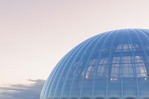 modern architecture, huge translucent dome against the sky photo