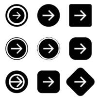 Arrow icon. next burron. right arrow next icon button. arrow forward icon . web icon set . vector