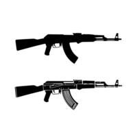AK-47 rifles isolated on white background Free vector