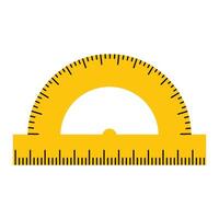 Ruler for measuring mathematical angles on transparent background. illustration of protractor for geometry tools, educational materials, and school-related designs vector