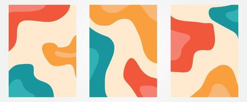 Summer background with liquid abstract shapes. Pastel colorful banner design vector