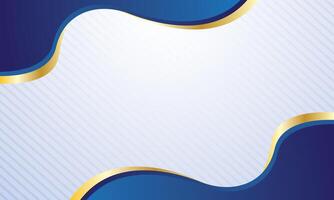 Stylish wave abstract blue and gold certificate background vector