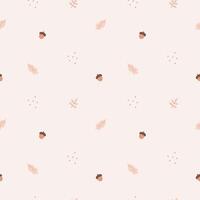 Untitled-2A simple, cozy,autumn pattern in a minimalist forest,acorns, leaves and graphic elements pattern in a Scandinavian style. vector