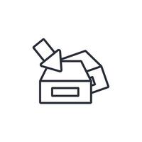 Drawer icon. .Editable stroke.linear style sign for use web design,logo.Symbol illustration. vector