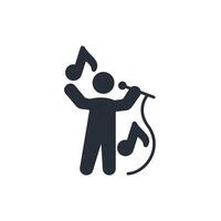 singing icon. .Editable stroke.linear style sign for use web design,logo.Symbol illustration. vector