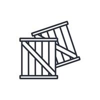 crate icon. .Editable stroke.linear style sign for use web design,logo.Symbol illustration. vector