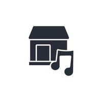 house music icon. .Editable stroke.linear style sign for use web design,logo.Symbol illustration. vector