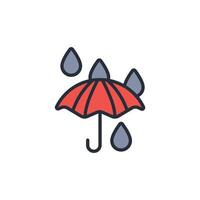 rainy icon. .Editable stroke.linear style sign for use web design,logo.Symbol illustration. vector