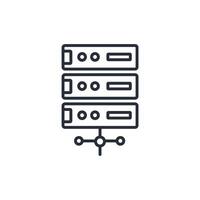 Server icon. .Editable stroke.linear style sign for use web design,logo.Symbol illustration. vector