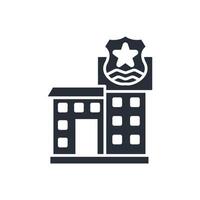 police station icon. .Editable stroke.linear style sign for use web design,logo.Symbol illustration. vector