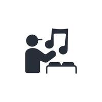 deejay icon. .Editable stroke.linear style sign for use web design,logo.Symbol illustration. vector