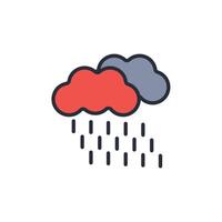 Rain icon. .Editable stroke.linear style sign for use web design,logo.Symbol illustration. vector