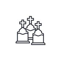 Cemetery icon. .Editable stroke.linear style sign for use web design,logo.Symbol illustration. vector
