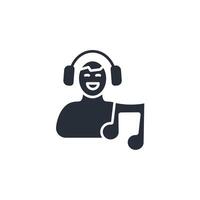 listen music icon. .Editable stroke.linear style sign for use web design,logo.Symbol illustration. vector
