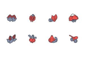 Vegetables icon set..Editable stroke.linear style sign for use web design,logo.Symbol illustration. vector