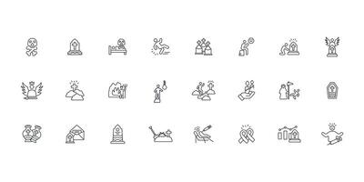 death icon set..Editable stroke.linear style sign for use web design,logo.Symbol illustration. vector