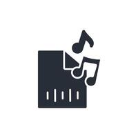 music file icon. .Editable stroke.linear style sign for use web design,logo.Symbol illustration. vector