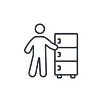 file cabinet icon. .Editable stroke.linear style sign for use web design,logo.Symbol illustration. vector