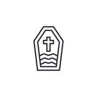 coffin icon. .Editable stroke.linear style sign for use web design,logo.Symbol illustration. vector
