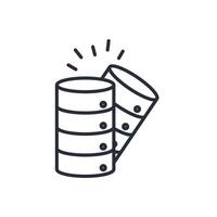 database icon. .Editable stroke.linear style sign for use web design,logo.Symbol illustration. vector