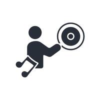 disc music icon. .Editable stroke.linear style sign for use web design,logo.Symbol illustration. vector
