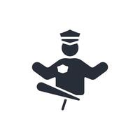 Police icon. .Editable stroke.linear style sign for use web design,logo.Symbol illustration. vector