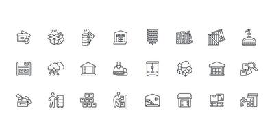 storage icon set..Editable stroke.linear style sign for use web design,logo.Symbol illustration. vector