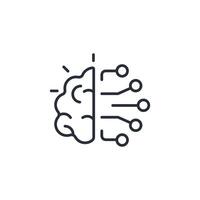 Artificial Intelligence icon. .Editable stroke.linear style sign for use web design,logo.Symbol illustration. vector