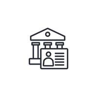 bank account icon. .Editable stroke.linear style sign for use web design,logo.Symbol illustration. vector