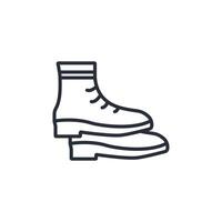 boots icon. .Editable stroke.linear style sign for use web design,logo.Symbol illustration. vector