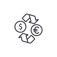 Currency exchange icon. .Editable stroke.linear style sign for use web design,logo.Symbol illustration. vector
