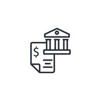 bank statement icon. .Editable stroke.linear style sign for use web design,logo.Symbol illustration. vector