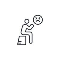 grief icon. .Editable stroke.linear style sign for use web design,logo.Symbol illustration. vector
