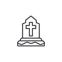 Tombstone icon. .Editable stroke.linear style sign for use web design,logo.Symbol illustration. vector
