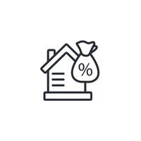 mortgage icon. .Editable stroke.linear style sign for use web design,logo.Symbol illustration. vector