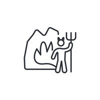 hell icon. .Editable stroke.linear style sign for use web design,logo.Symbol illustration. vector
