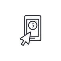 Mobile banking icon. .Editable stroke.linear style sign for use web design,logo.Symbol illustration. vector