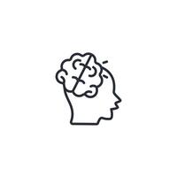 head icon. .Editable stroke.linear style sign for use web design,logo.Symbol illustration. vector