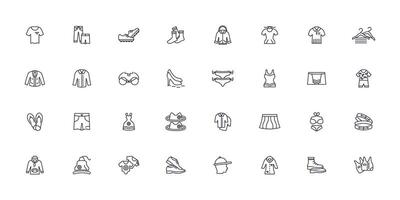 Clothes icon set..Editable stroke.linear style sign for use web design,logo.Symbol illustration. vector