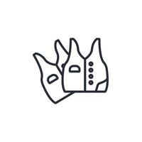 vest icon. .Editable stroke.linear style sign for use web design,logo.Symbol illustration. vector