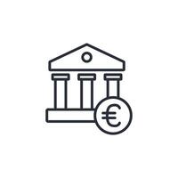euro icon. .Editable stroke.linear style sign for use web design,logo.Symbol illustration. vector