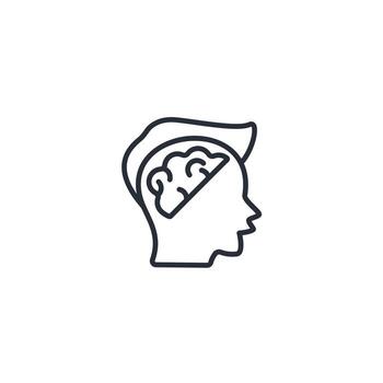 mind icon. .Editable stroke.linear style sign for use web design,logo.Symbol illustration. vector
