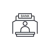 bank counter icon. .Editable stroke.linear style sign for use web design,logo.Symbol illustration. vector