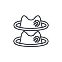 hat icon. .Editable stroke.linear style sign for use web design,logo.Symbol illustration. vector