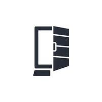 door alert icon. .Editable stroke.linear style sign for use web design,logo.Symbol illustration. vector